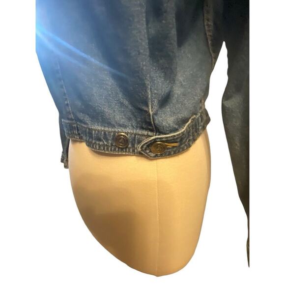 Liz Wear V Neck Denim Jacket Size Small Petite Long Sleeve Casual Vintage - Picture 3 of 16